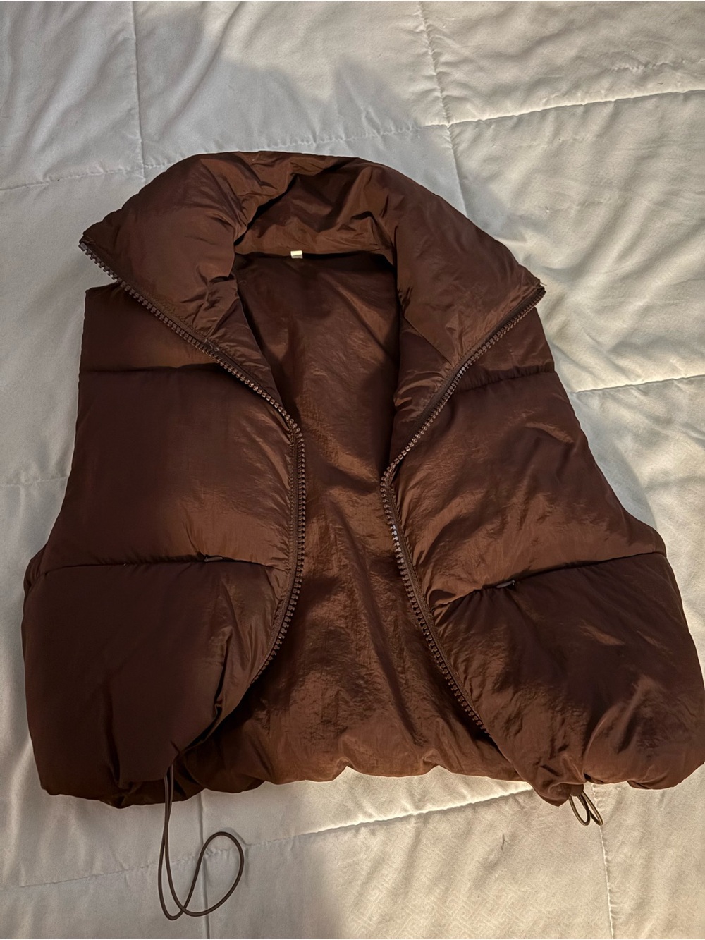 Brown Puffer Vest Jacket - Women
